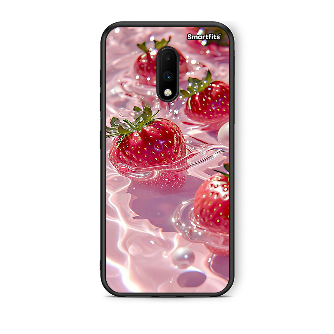 OnePlus 7 Juicy Strawberries θήκη από τη Smartfits με σχέδιο στο πίσω μέρος και μαύρο περίβλημα | Smartphone case with colorful back and black bezels by Smartfits