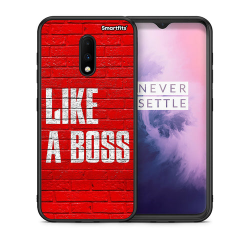 Θήκη OnePlus 7 Like A Boss από τη Smartfits με σχέδιο στο πίσω μέρος και μαύρο περίβλημα | OnePlus 7 Like A Boss case with colorful back and black bezels
