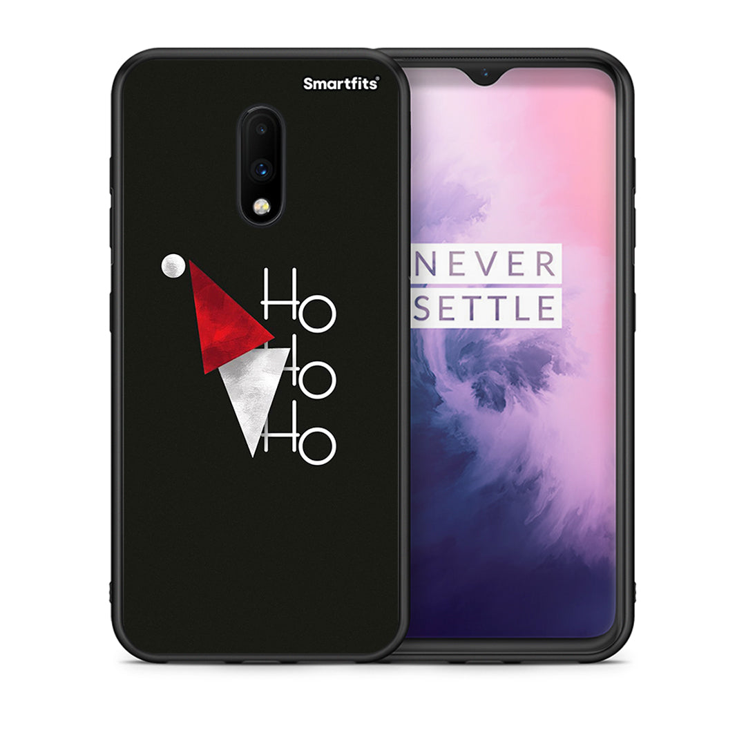 Θήκη OnePlus 7 Minimal Christmas από τη Smartfits με σχέδιο στο πίσω μέρος και μαύρο περίβλημα | OnePlus 7 Minimal Christmas case with colorful back and black bezels