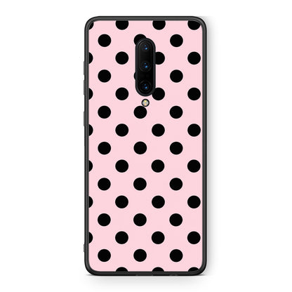 Θήκη OnePlus 7 Pro Black Polka Dots on Pink από τη Smartfits με σχέδιο στο πίσω μέρος και μαύρο περίβλημα | OnePlus 7 Pro Black Polka Dots on Pink case with colorful back and black bezels
