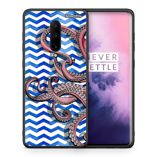 Θήκη OnePlus 7 Pro Chevron Devilfish από τη Smartfits με σχέδιο στο πίσω μέρος και μαύρο περίβλημα | OnePlus 7 Pro Chevron Devilfish case with colorful back and black bezels