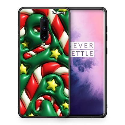 Θήκη OnePlus 7 Pro Christmas Bubbles από τη Smartfits με σχέδιο στο πίσω μέρος και μαύρο περίβλημα | OnePlus 7 Pro Christmas Bubbles case with colorful back and black bezels
