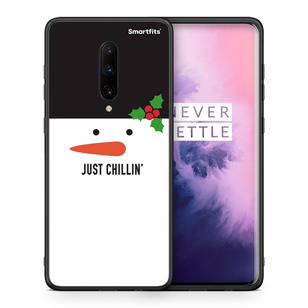 Θήκη OnePlus 7 Pro Christmas Chillin από τη Smartfits με σχέδιο στο πίσω μέρος και μαύρο περίβλημα | OnePlus 7 Pro Christmas Chillin case with colorful back and black bezels