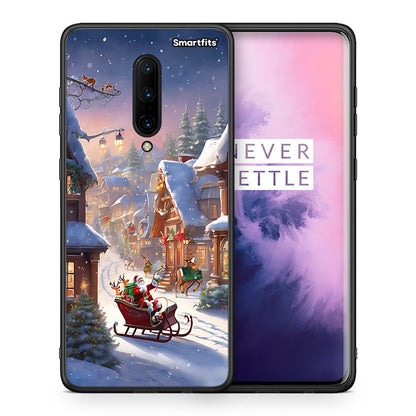 Θήκη OnePlus 7 Pro Christmas Snow από τη Smartfits με σχέδιο στο πίσω μέρος και μαύρο περίβλημα | OnePlus 7 Pro Christmas Snow case with colorful back and black bezels