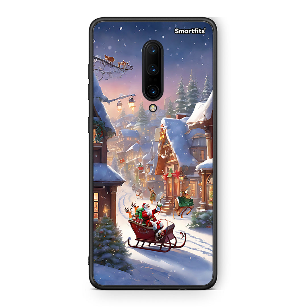 OnePlus 7 Pro Christmas Snow θήκη από τη Smartfits με σχέδιο στο πίσω μέρος και μαύρο περίβλημα | Smartphone case with colorful back and black bezels by Smartfits