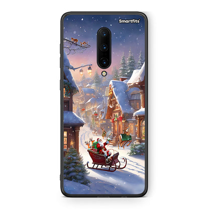 OnePlus 7 Pro Christmas Snow θήκη από τη Smartfits με σχέδιο στο πίσω μέρος και μαύρο περίβλημα | Smartphone case with colorful back and black bezels by Smartfits