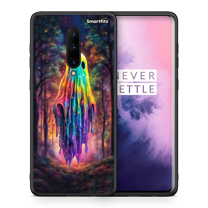 Θήκη OnePlus 7 Pro Halloween Ghost από τη Smartfits με σχέδιο στο πίσω μέρος και μαύρο περίβλημα | OnePlus 7 Pro Halloween Ghost case with colorful back and black bezels