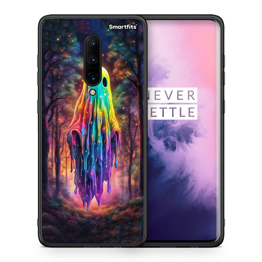 Θήκη OnePlus 7 Pro Halloween Ghost από τη Smartfits με σχέδιο στο πίσω μέρος και μαύρο περίβλημα | OnePlus 7 Pro Halloween Ghost case with colorful back and black bezels