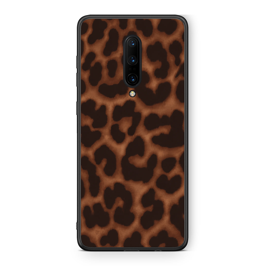 Θήκη OnePlus 7 Pro Leopard Print Dark Brown από τη Smartfits με σχέδιο στο πίσω μέρος και μαύρο περίβλημα | OnePlus 7 Pro Leopard Print Dark Brown case with colorful back and black bezels