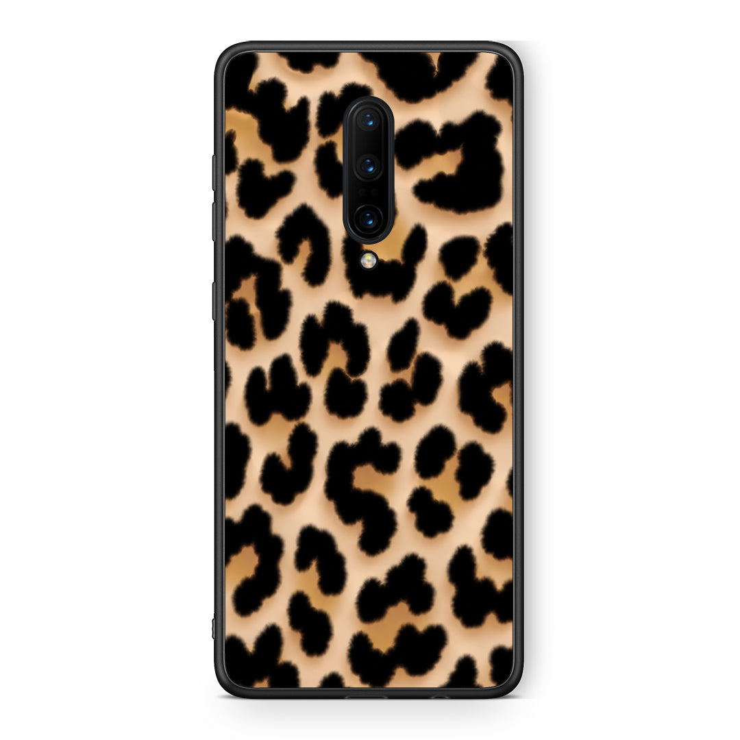 Θήκη OnePlus 7 Pro Leopard Print Tan Large από τη Smartfits με σχέδιο στο πίσω μέρος και μαύρο περίβλημα | OnePlus 7 Pro Leopard Print Tan Large case with colorful back and black bezels