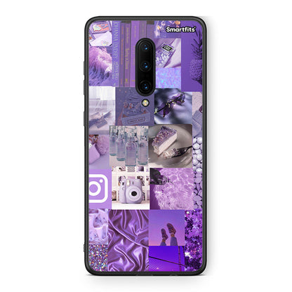 OnePlus 7 Pro Purple Aesthetic Collage θήκη από τη Smartfits με σχέδιο στο πίσω μέρος και μαύρο περίβλημα | Smartphone case with colorful back and black bezels by Smartfits
