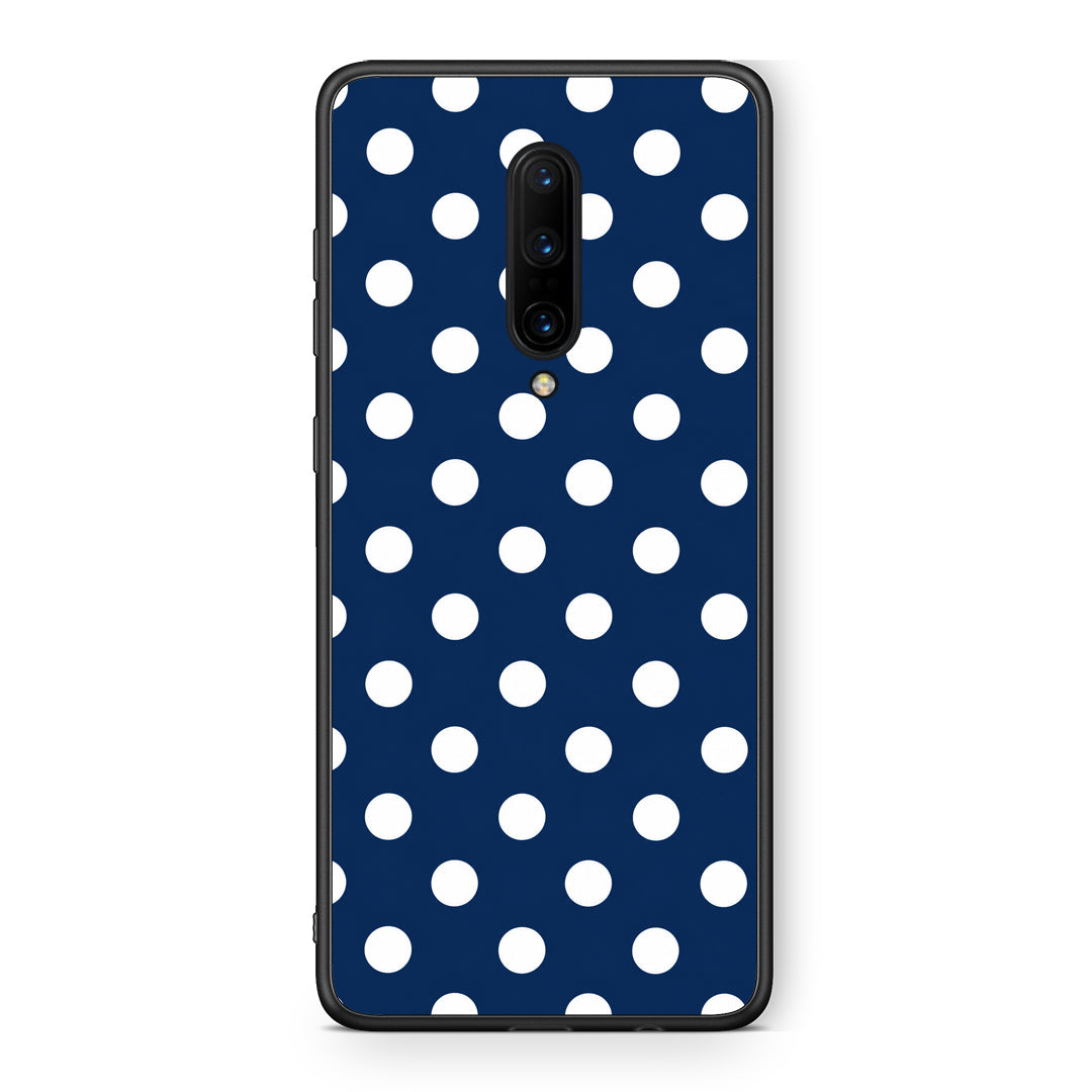 Θήκη OnePlus 7 Pro White Large Polka Dots on Navy από τη Smartfits με σχέδιο στο πίσω μέρος και μαύρο περίβλημα | OnePlus 7 Pro White Large Polka Dots on Navy case with colorful back and black bezels