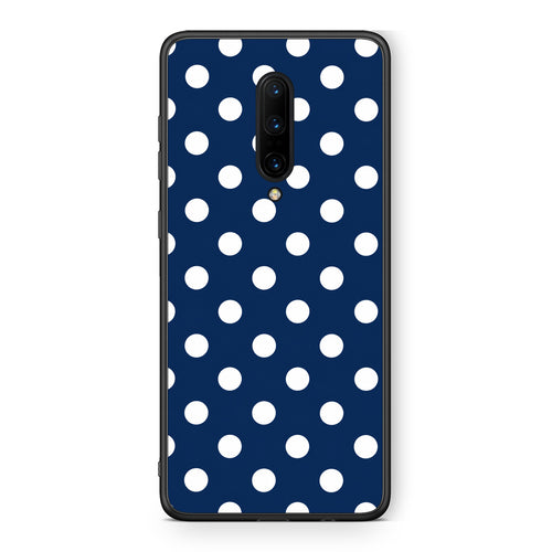 Θήκη OnePlus 7 Pro White Large Polka Dots on Navy από τη Smartfits με σχέδιο στο πίσω μέρος και μαύρο περίβλημα | OnePlus 7 Pro White Large Polka Dots on Navy case with colorful back and black bezels