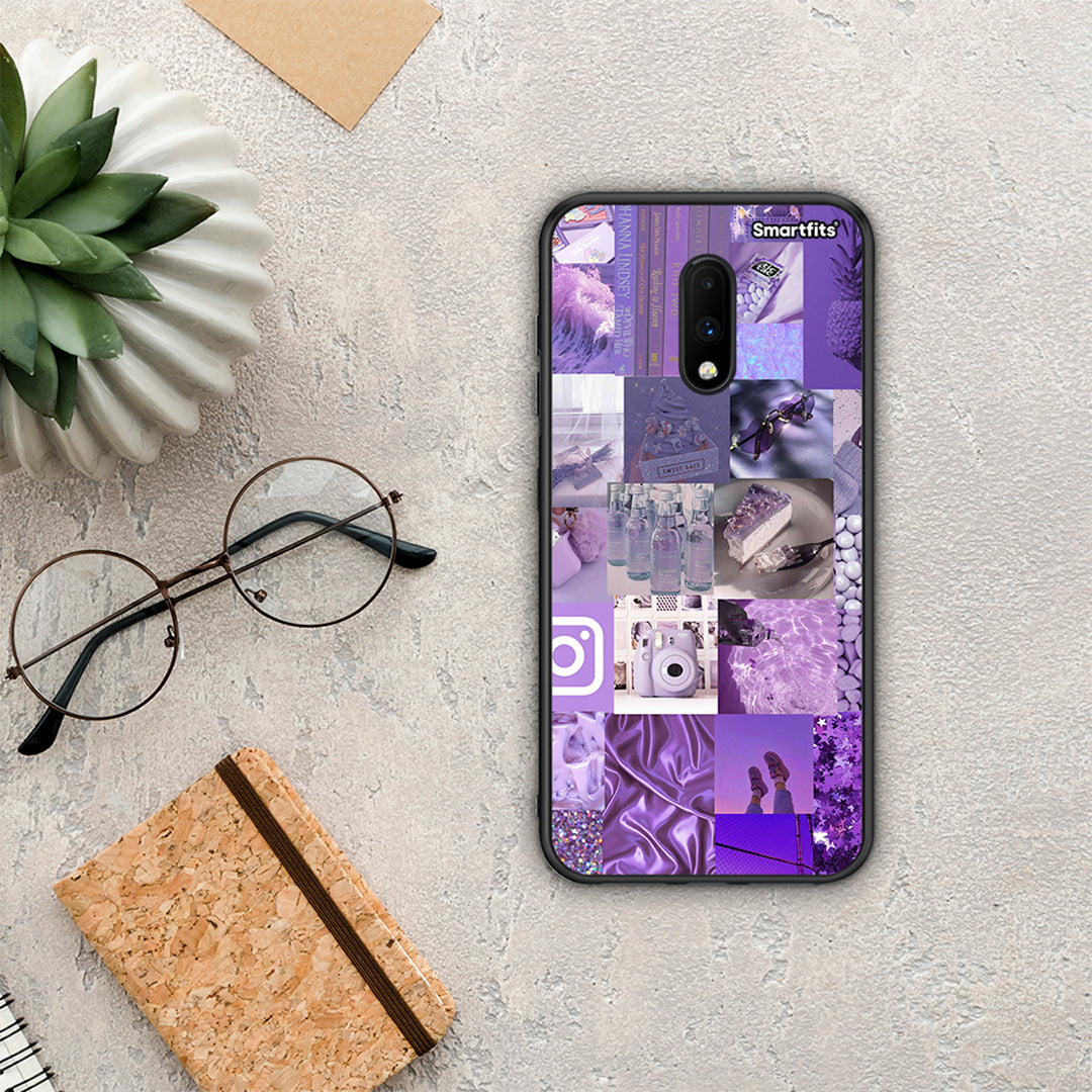 Purple Aesthetic Collage - OnePlus 7 θήκη