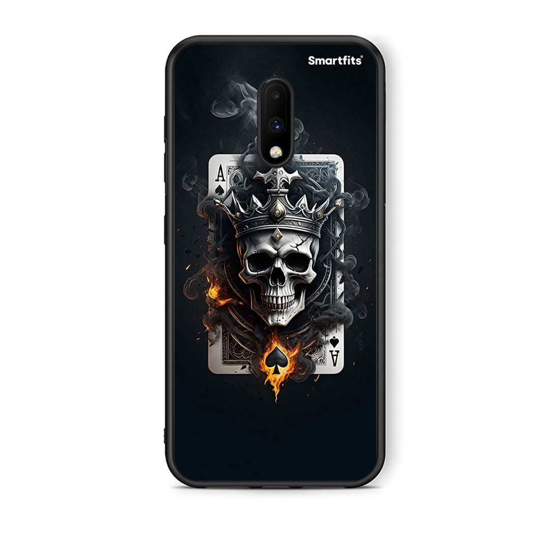 OnePlus 7 Skull King Ace θήκη από τη Smartfits με σχέδιο στο πίσω μέρος και μαύρο περίβλημα | Smartphone case with colorful back and black bezels by Smartfits