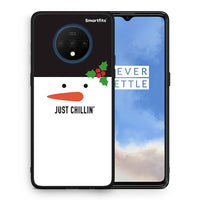 Thumbnail for Θήκη OnePlus 7T Christmas Chillin από τη Smartfits με σχέδιο στο πίσω μέρος και μαύρο περίβλημα | OnePlus 7T Christmas Chillin case with colorful back and black bezels