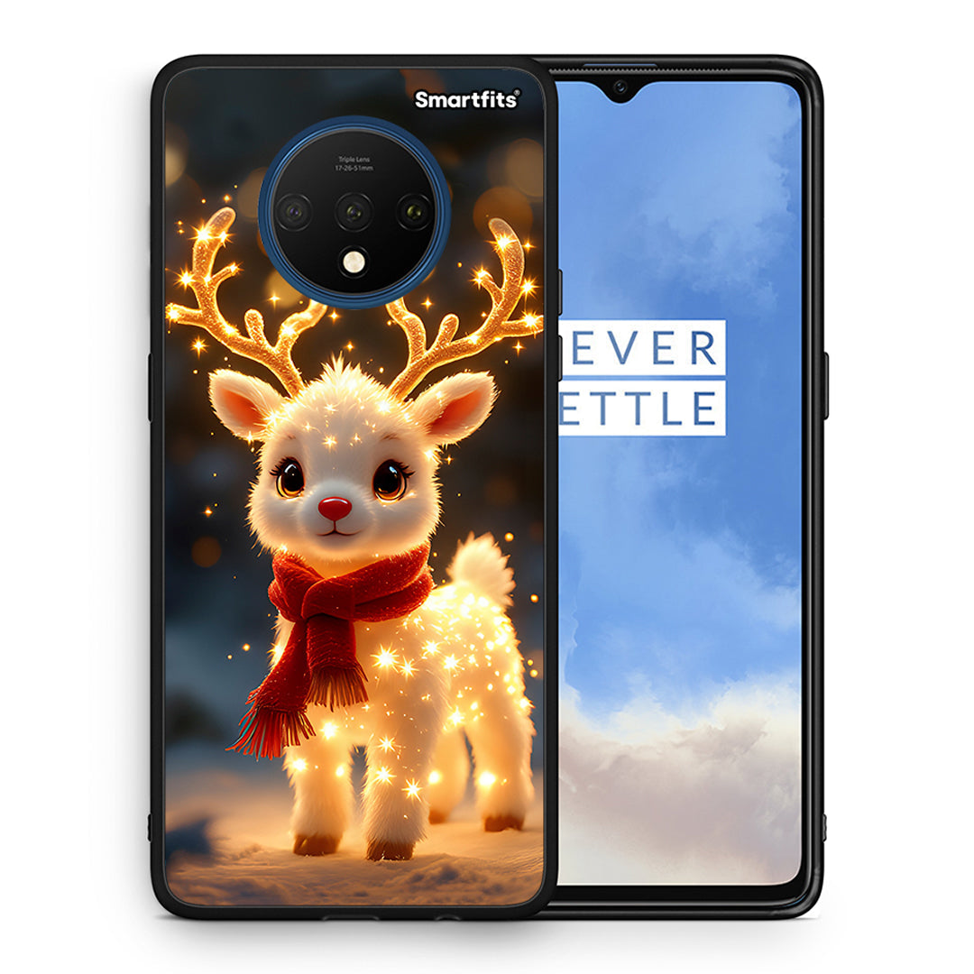 Θήκη OnePlus 7T Christmas Cutie από τη Smartfits με σχέδιο στο πίσω μέρος και μαύρο περίβλημα | OnePlus 7T Christmas Cutie case with colorful back and black bezels