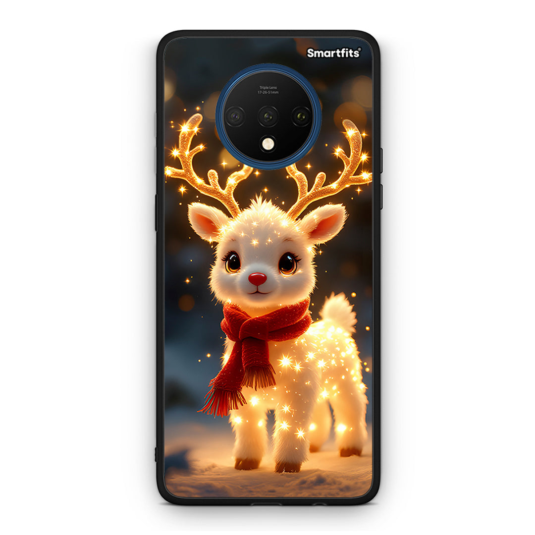 OnePlus 7T Christmas Cutie θήκη από τη Smartfits με σχέδιο στο πίσω μέρος και μαύρο περίβλημα | Smartphone case with colorful back and black bezels by Smartfits