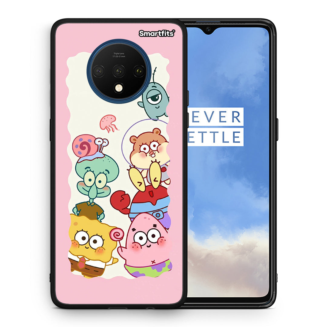 Θήκη OnePlus 7T Cute Companion από τη Smartfits με σχέδιο στο πίσω μέρος και μαύρο περίβλημα | OnePlus 7T Cute Companion case with colorful back and black bezels