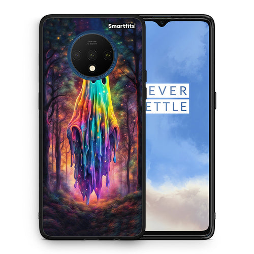 Θήκη OnePlus 7T Halloween Ghost από τη Smartfits με σχέδιο στο πίσω μέρος και μαύρο περίβλημα | OnePlus 7T Halloween Ghost case with colorful back and black bezels