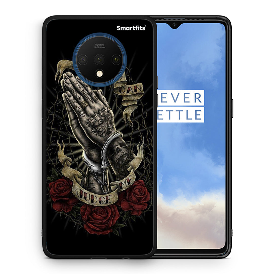 Θήκη OnePlus 7T Judge By God από τη Smartfits με σχέδιο στο πίσω μέρος και μαύρο περίβλημα | OnePlus 7T Judge By God case with colorful back and black bezels