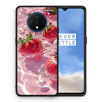 Thumbnail for Θήκη OnePlus 7T Juicy Strawberries από τη Smartfits με σχέδιο στο πίσω μέρος και μαύρο περίβλημα | OnePlus 7T Juicy Strawberries case with colorful back and black bezels