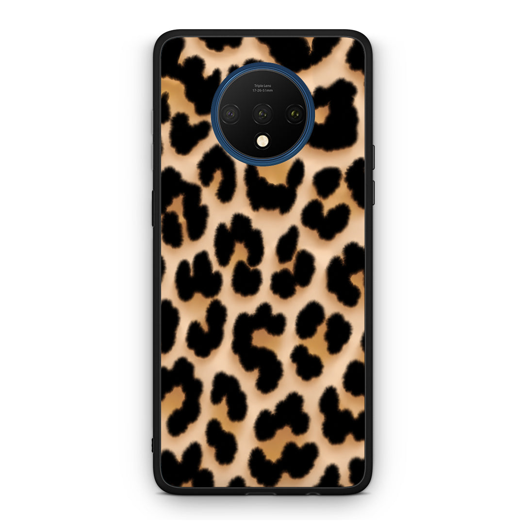 Θήκη OnePlus 7T Leopard Print Tan Large από τη Smartfits με σχέδιο στο πίσω μέρος και μαύρο περίβλημα | OnePlus 7T Leopard Print Tan Large case with colorful back and black bezels