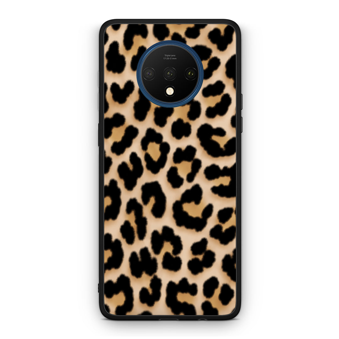 Θήκη OnePlus 7T Leopard Print Tan Small από τη Smartfits με σχέδιο στο πίσω μέρος και μαύρο περίβλημα | OnePlus 7T Leopard Print Tan Small case with colorful back and black bezels