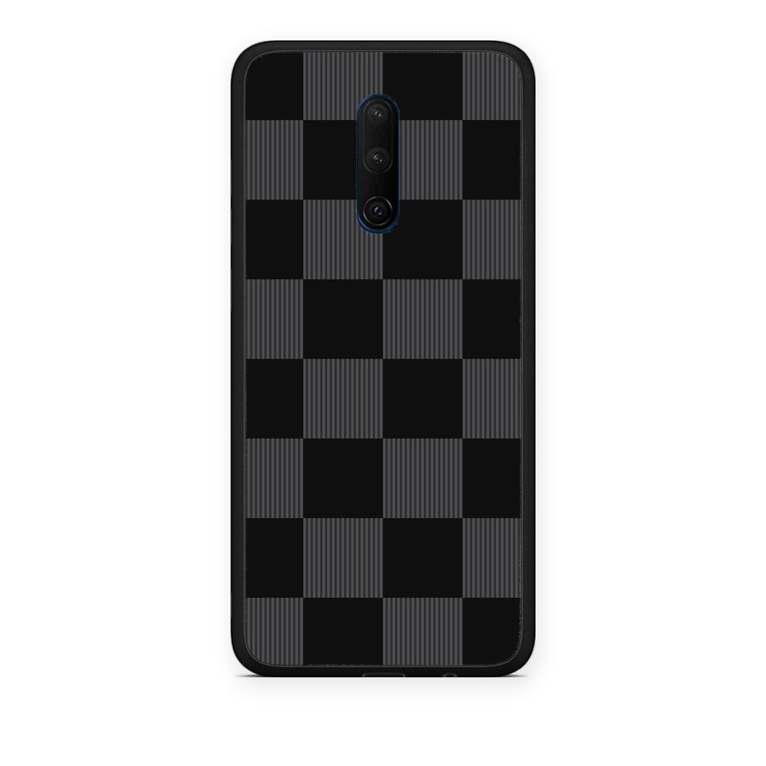 Θήκη OnePlus 7T Pro Black and Charcoal Striped Checks από τη Smartfits με σχέδιο στο πίσω μέρος και μαύρο περίβλημα | OnePlus 7T Pro Black and Charcoal Striped Checks case with colorful back and black bezels