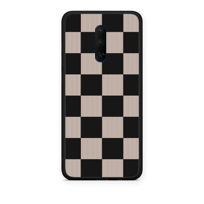 Θήκη OnePlus 7T Pro Black and Taupe Striped Checks από τη Smartfits με σχέδιο στο πίσω μέρος και μαύρο περίβλημα | OnePlus 7T Pro Black and Taupe Striped Checks case with colorful back and black bezels