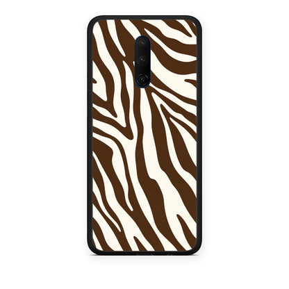 Θήκη OnePlus 7T Pro Brown and Cream Zebra Stripes από τη Smartfits με σχέδιο στο πίσω μέρος και μαύρο περίβλημα | OnePlus 7T Pro Brown and Cream Zebra Stripes case with colorful back and black bezels