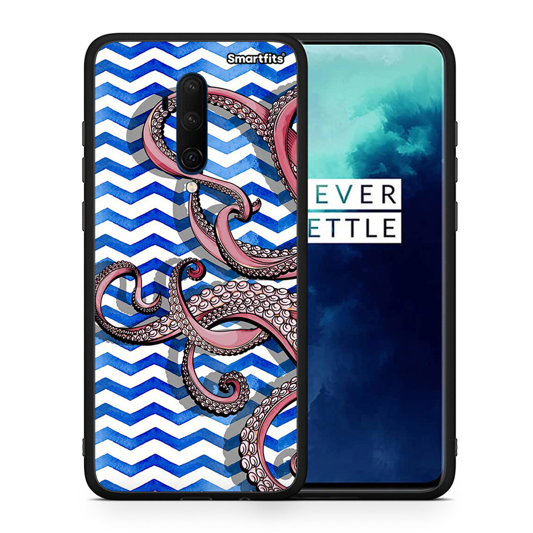 Θήκη OnePlus 7T Pro Chevron Devilfish από τη Smartfits με σχέδιο στο πίσω μέρος και μαύρο περίβλημα | OnePlus 7T Pro Chevron Devilfish case with colorful back and black bezels