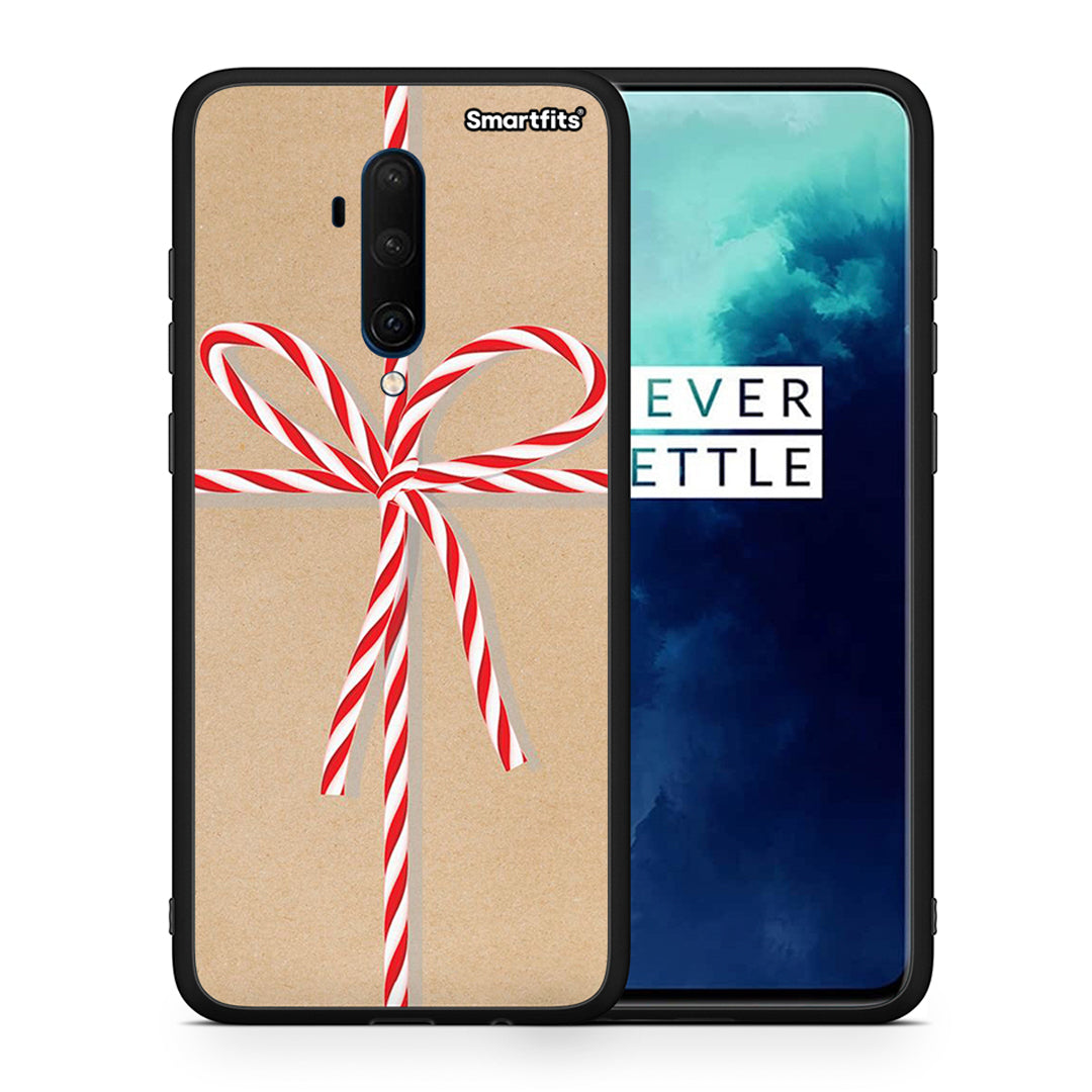 Θήκη OnePlus 7T Pro Christmas Gift από τη Smartfits με σχέδιο στο πίσω μέρος και μαύρο περίβλημα | OnePlus 7T Pro Christmas Gift case with colorful back and black bezels