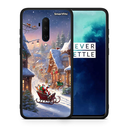 Θήκη OnePlus 7T Pro Christmas Snow από τη Smartfits με σχέδιο στο πίσω μέρος και μαύρο περίβλημα | OnePlus 7T Pro Christmas Snow case with colorful back and black bezels