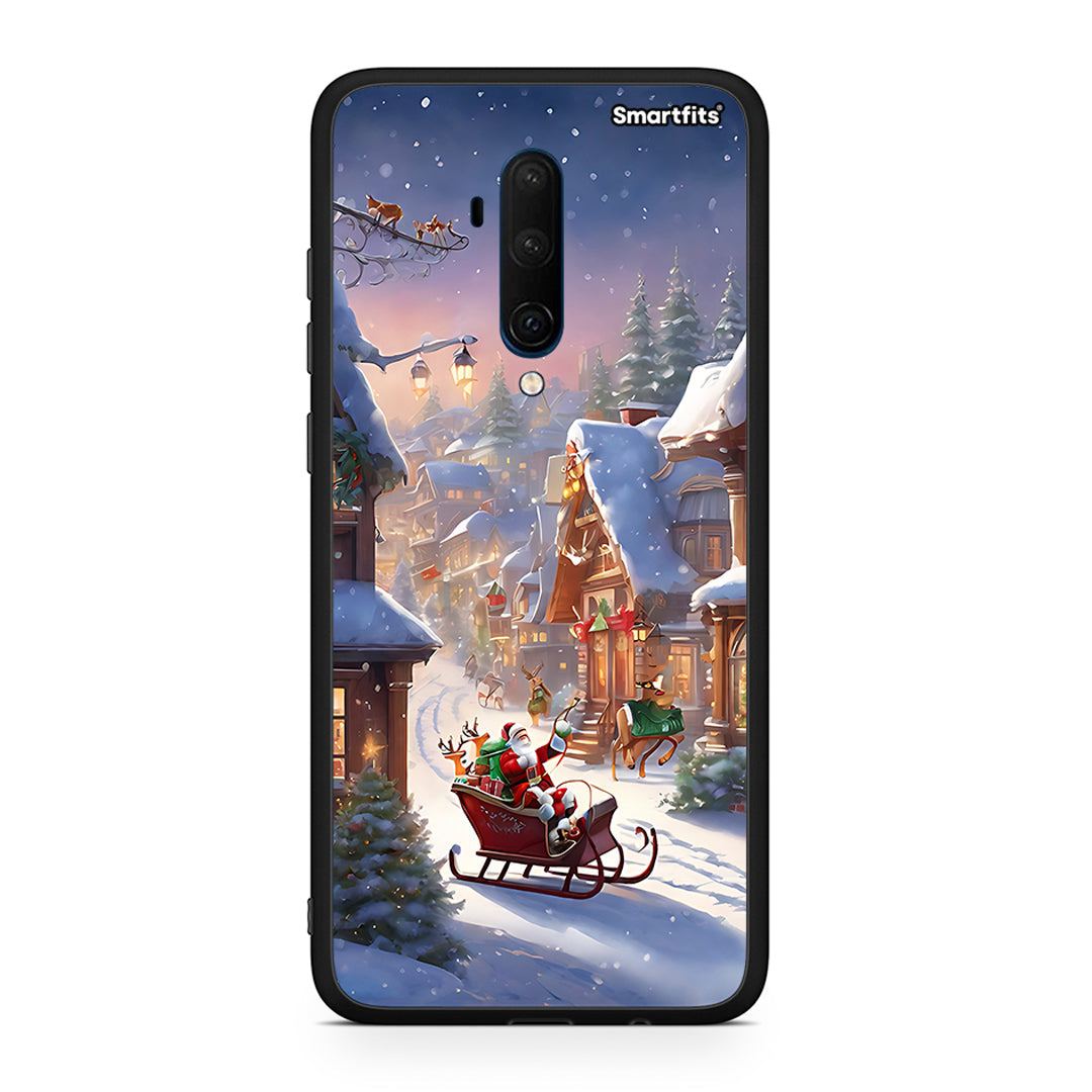 OnePlus 7T Pro Christmas Snow θήκη από τη Smartfits με σχέδιο στο πίσω μέρος και μαύρο περίβλημα | Smartphone case with colorful back and black bezels by Smartfits