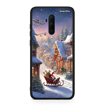 OnePlus 7T Pro Christmas Snow θήκη από τη Smartfits με σχέδιο στο πίσω μέρος και μαύρο περίβλημα | Smartphone case with colorful back and black bezels by Smartfits