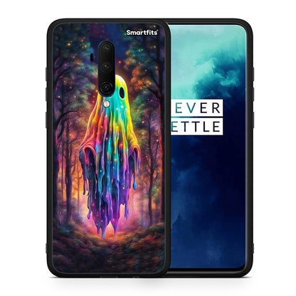 Θήκη OnePlus 7T Pro Halloween Ghost από τη Smartfits με σχέδιο στο πίσω μέρος και μαύρο περίβλημα | OnePlus 7T Pro Halloween Ghost case with colorful back and black bezels