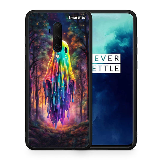 Θήκη OnePlus 7T Pro Halloween Ghost από τη Smartfits με σχέδιο στο πίσω μέρος και μαύρο περίβλημα | OnePlus 7T Pro Halloween Ghost case with colorful back and black bezels