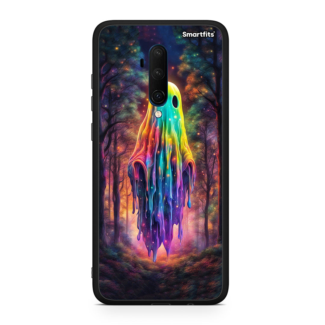 OnePlus 7T Pro Halloween Ghost θήκη από τη Smartfits με σχέδιο στο πίσω μέρος και μαύρο περίβλημα | Smartphone case with colorful back and black bezels by Smartfits