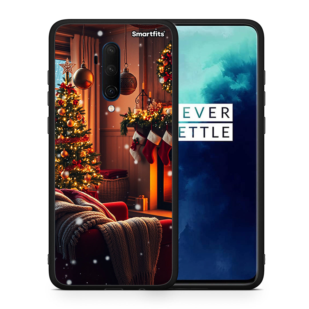 Θήκη OnePlus 7T Pro Home For Christmas από τη Smartfits με σχέδιο στο πίσω μέρος και μαύρο περίβλημα | OnePlus 7T Pro Home For Christmas case with colorful back and black bezels