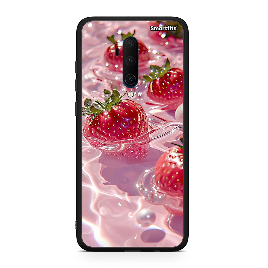 OnePlus 7T Pro Juicy Strawberries θήκη από τη Smartfits με σχέδιο στο πίσω μέρος και μαύρο περίβλημα | Smartphone case with colorful back and black bezels by Smartfits