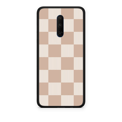 Θήκη OnePlus 7T Pro Latte and Cream Striped Checks από τη Smartfits με σχέδιο στο πίσω μέρος και μαύρο περίβλημα | OnePlus 7T Pro Latte and Cream Striped Checks case with colorful back and black bezels