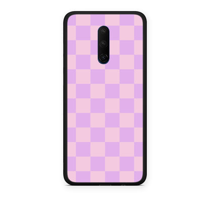 Θήκη OnePlus 7T Pro Lavender and Pink Checkerboard από τη Smartfits με σχέδιο στο πίσω μέρος και μαύρο περίβλημα | OnePlus 7T Pro Lavender and Pink Checkerboard case with colorful back and black bezels