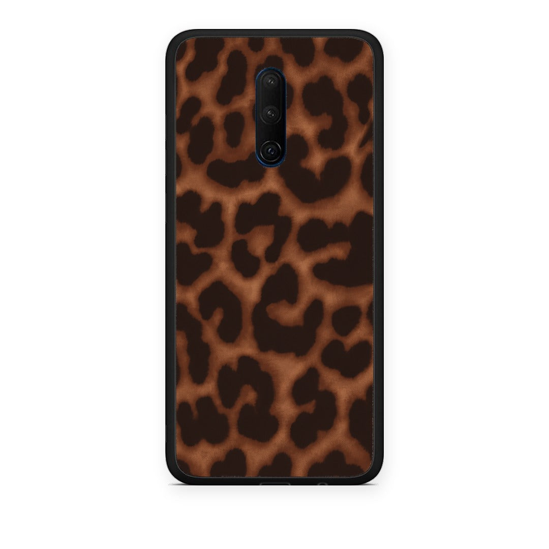 Θήκη OnePlus 7T Pro Leopard Print Dark Brown από τη Smartfits με σχέδιο στο πίσω μέρος και μαύρο περίβλημα | OnePlus 7T Pro Leopard Print Dark Brown case with colorful back and black bezels
