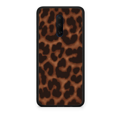 Θήκη OnePlus 7T Pro Leopard Print Dark Brown από τη Smartfits με σχέδιο στο πίσω μέρος και μαύρο περίβλημα | OnePlus 7T Pro Leopard Print Dark Brown case with colorful back and black bezels