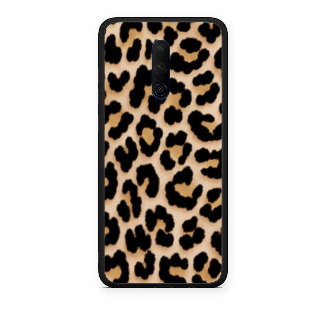 Θήκη OnePlus 7T Pro Leopard Print Tan Small από τη Smartfits με σχέδιο στο πίσω μέρος και μαύρο περίβλημα | OnePlus 7T Pro Leopard Print Tan Small case with colorful back and black bezels