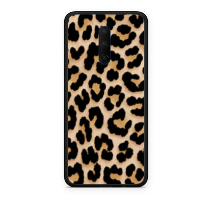 Θήκη OnePlus 7T Pro Leopard Print Tan Small από τη Smartfits με σχέδιο στο πίσω μέρος και μαύρο περίβλημα | OnePlus 7T Pro Leopard Print Tan Small case with colorful back and black bezels