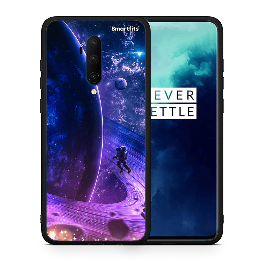 Θήκη OnePlus 7T Pro Lost Astronaut από τη Smartfits με σχέδιο στο πίσω μέρος και μαύρο περίβλημα | OnePlus 7T Pro Lost Astronaut case with colorful back and black bezels