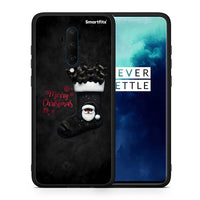 Thumbnail for Θήκη OnePlus 7T Pro Merry Cat Christmas από τη Smartfits με σχέδιο στο πίσω μέρος και μαύρο περίβλημα | OnePlus 7T Pro Merry Cat Christmas case with colorful back and black bezels