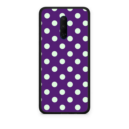 Θήκη OnePlus 7T Pro Mint Polka Dots on Purple από τη Smartfits με σχέδιο στο πίσω μέρος και μαύρο περίβλημα | OnePlus 7T Pro Mint Polka Dots on Purple case with colorful back and black bezels